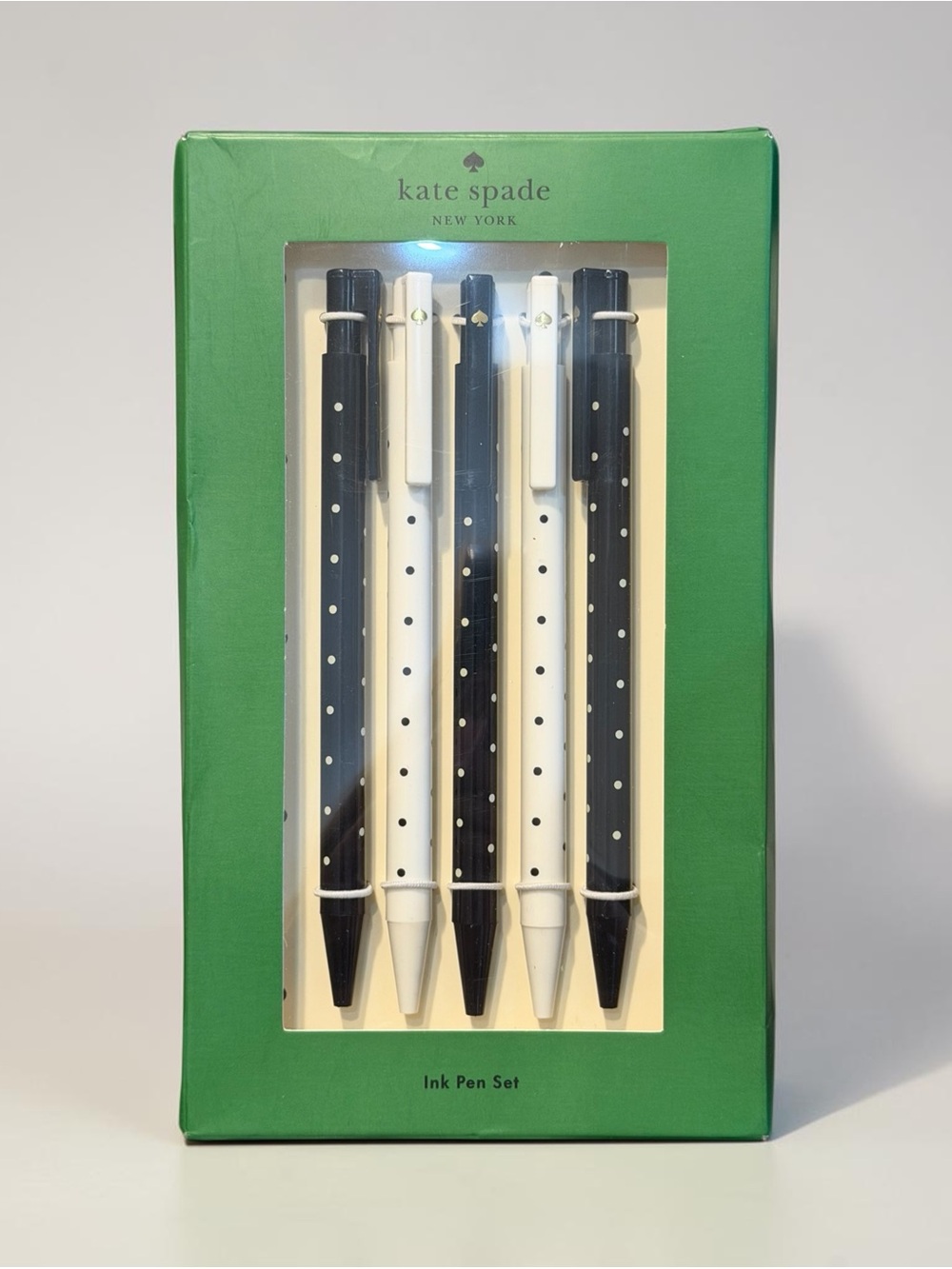 Kate Spade Black & White Dot Click Pen Set